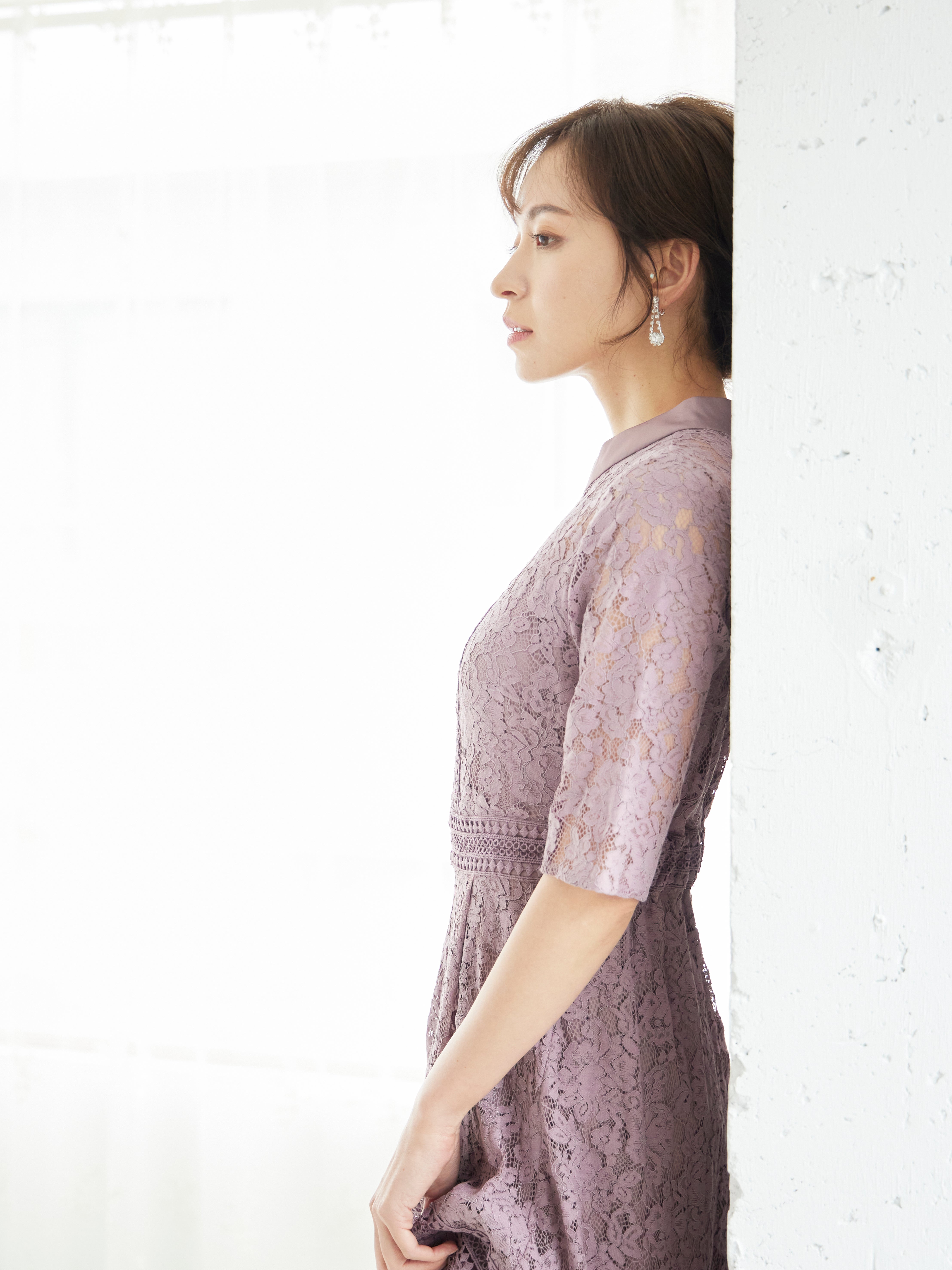 [レンタル] BELINDA DE CAPRIS ケミカルレース フィッシュテール ワンピースドレス ダークピンクの宅配レンタル - 11