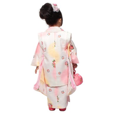 七五三/節句 被布セット 3歳女の子 水玉模様 花々 ピンク