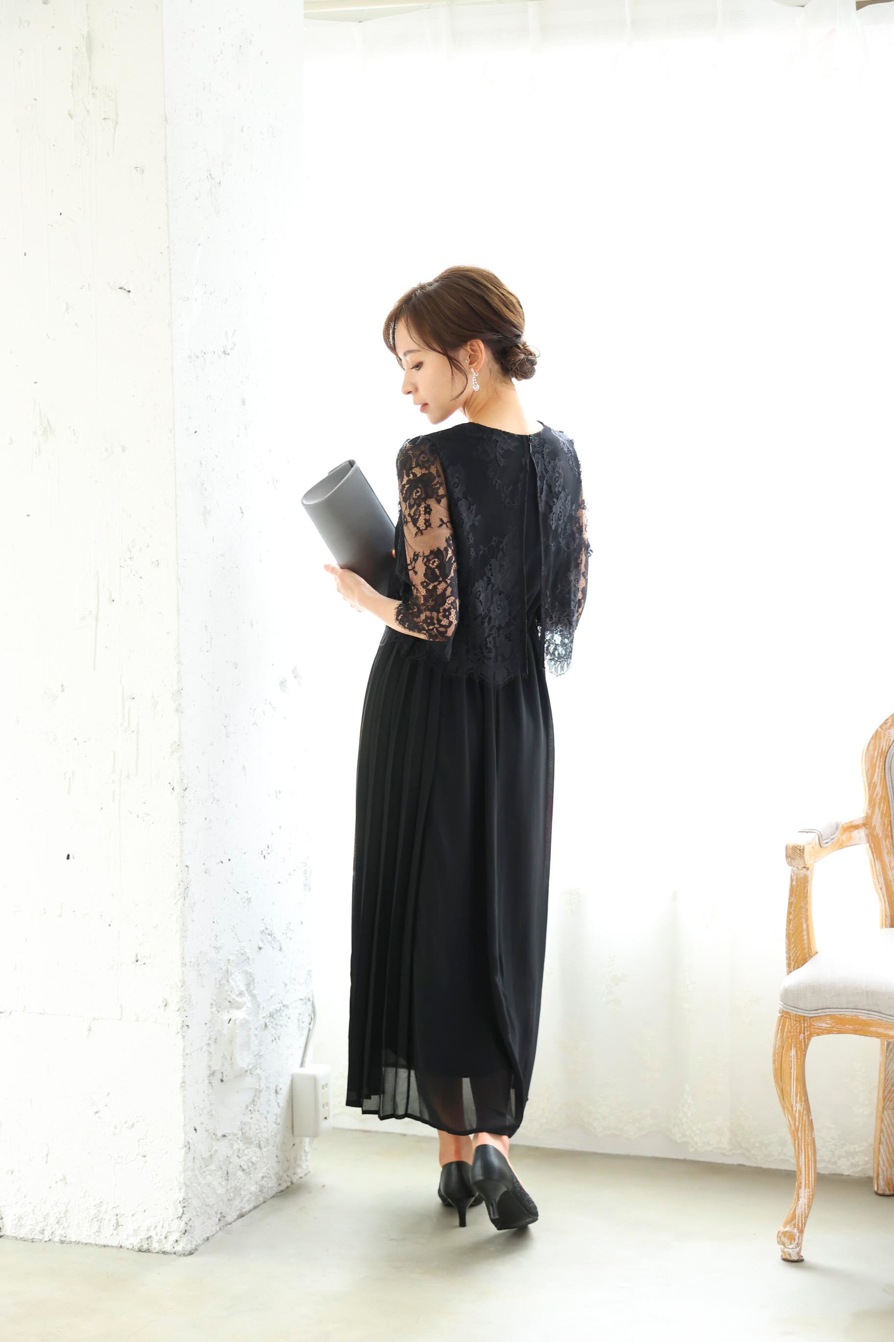 レンタル] BELINDA DE CAPRIS サイドプリーツ レーススリーブ