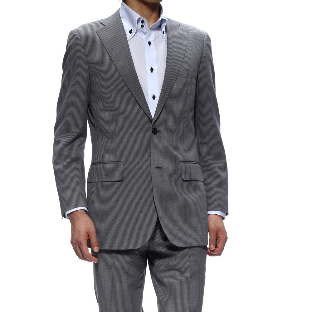 [レンタル] ダーバン ストライプ メンズスーツ2点セット(ジャケット+パンツ) グレーの宅配レンタル - 3