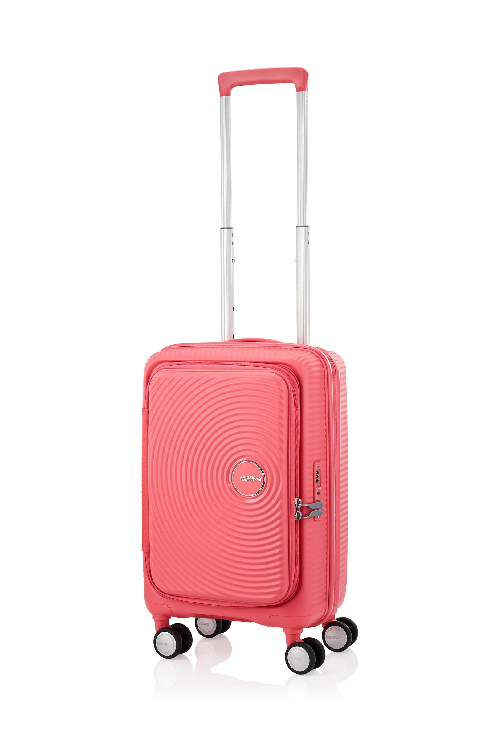 [レンタル] [1-3泊向けサイズ]AMERICAN TOURISTER CURIO スピナー55 エキスパンダブル 33L/拡張時42L ハードスーツケース コーラル