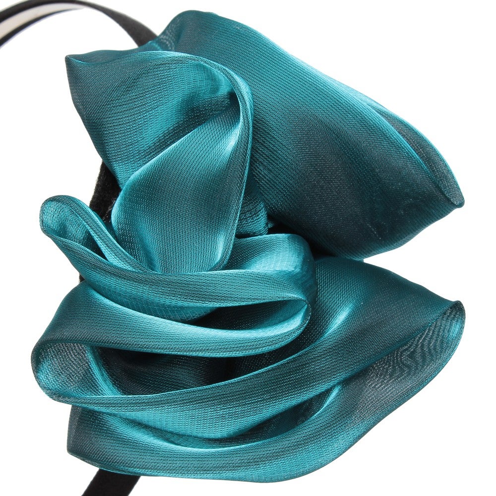 [レンタル] レディース ふんわり艶やかフラワー パーティ ヘアアクセサリー カチューシャ コバルトブルー