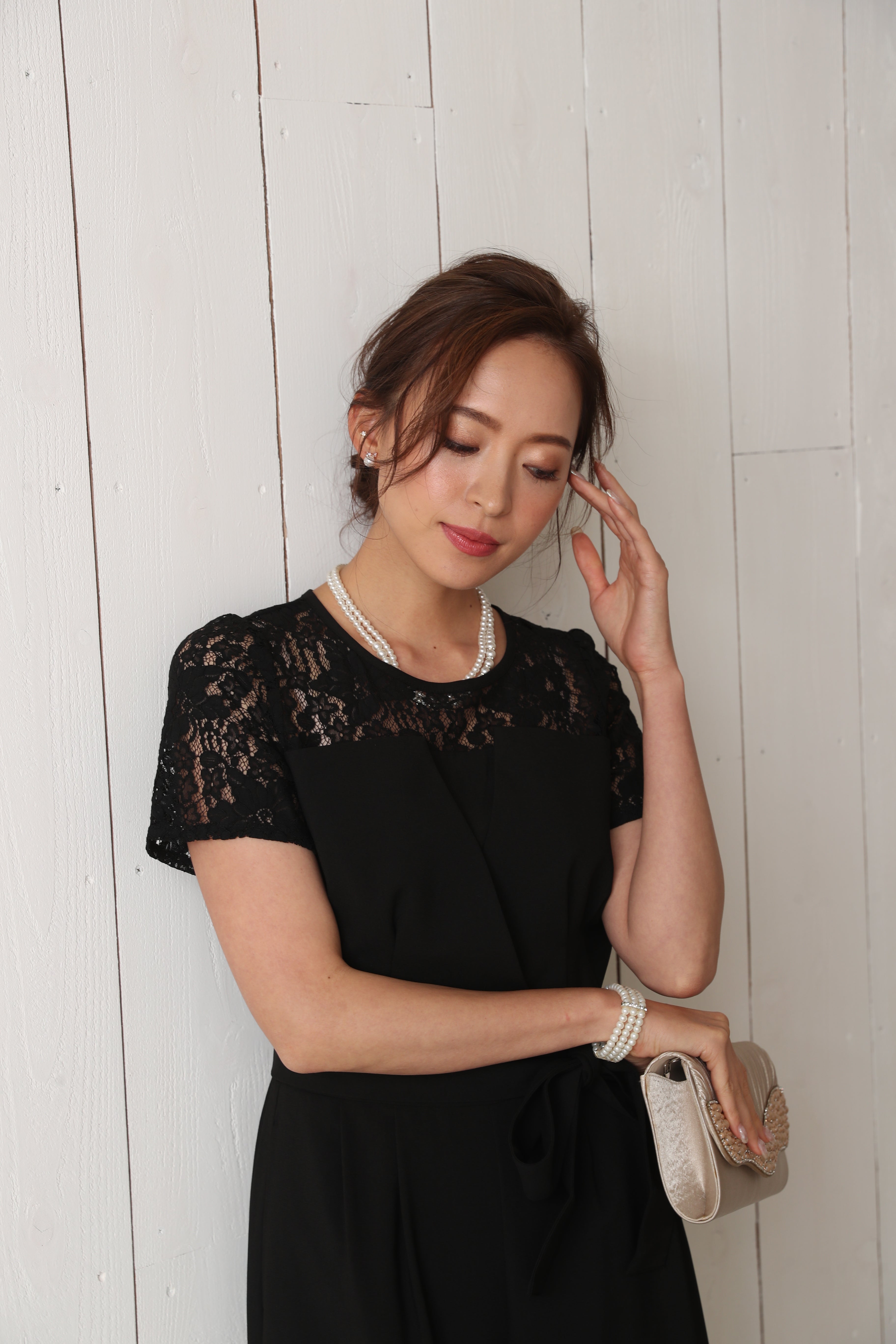 [レンタル] BELINDA DE CAPRIS 袖付きタックテーパード オールインワン パンツドレス ブラックの宅配レンタル - 36