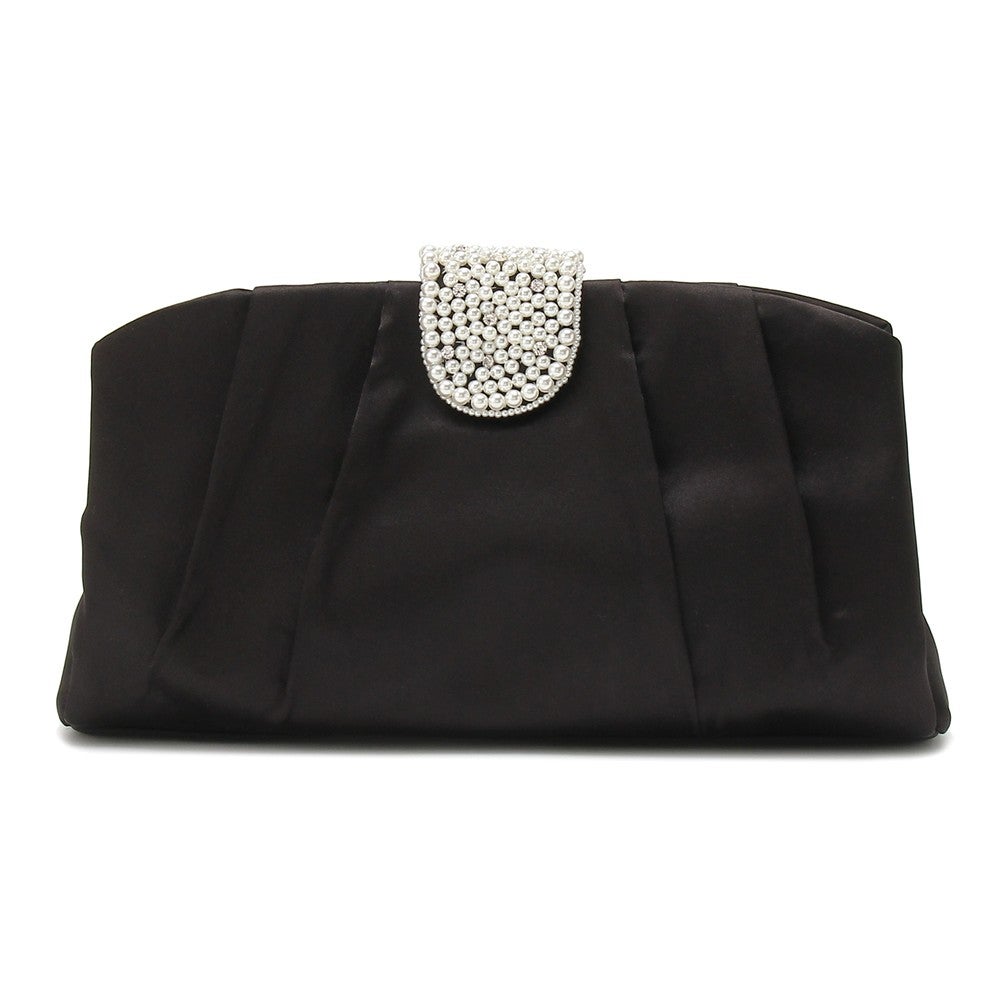 [レンタル] レディース パール＆ビジュー付き クラッチバッグ - 12