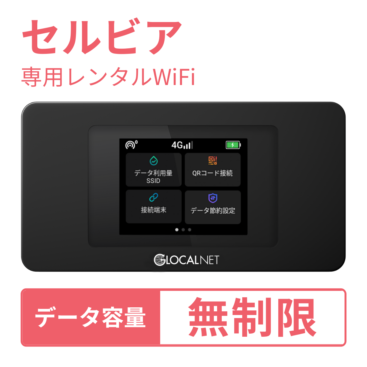 [レンタル] レンティオWiFi セルビアWiFi 4G 無制限/日 データ容量プラン