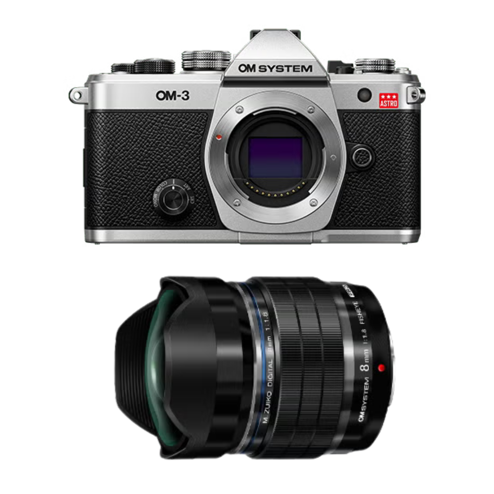 [レンタル] OM SYSTEM OM-3 ASTRO ＆ M.ZUIKO DIGITAL ED 8mm F1.8 Fisheye PRO レンズキット ミラーレス一眼