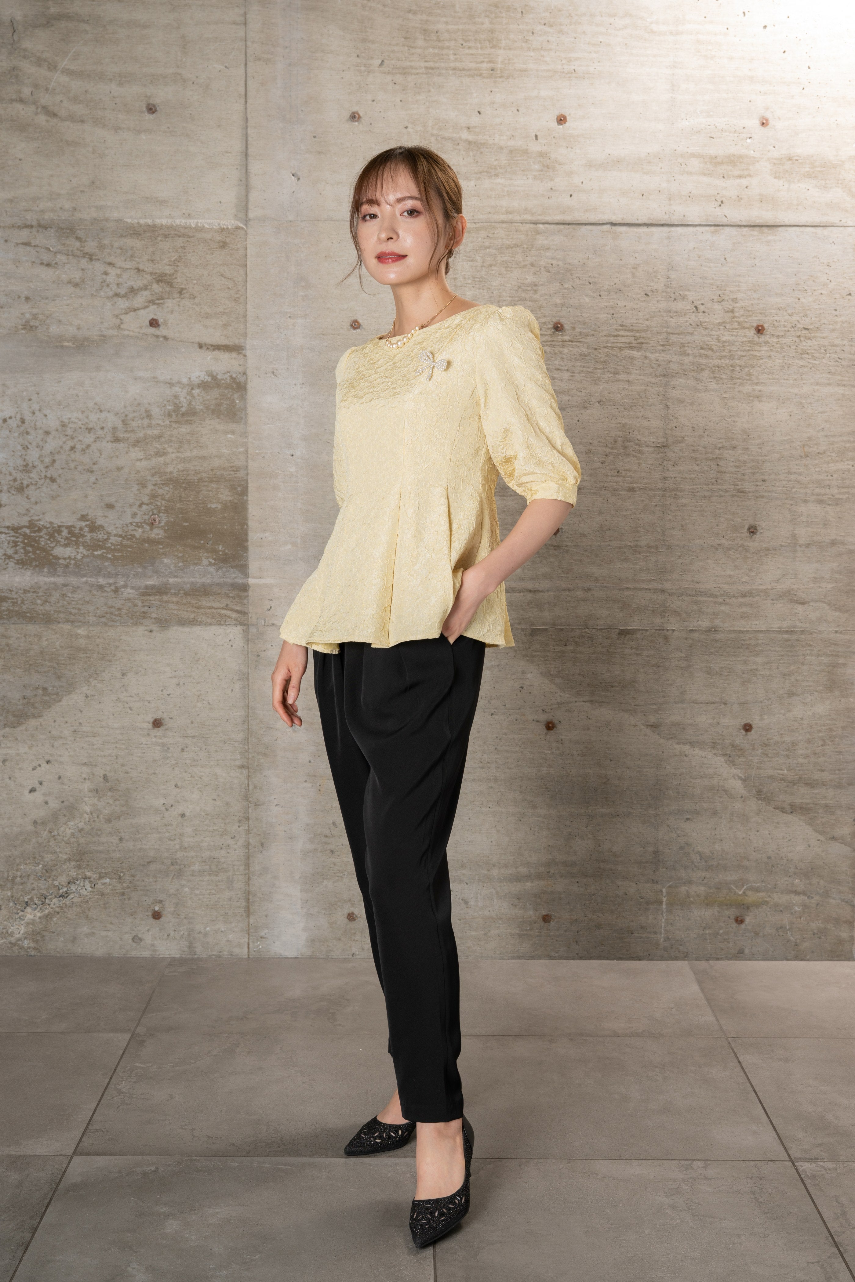 [レンタル] BELINDA DE CAPRIS ジャガードブラウス2wayパンツセットアップ パンツドレスの宅配レンタル - 3