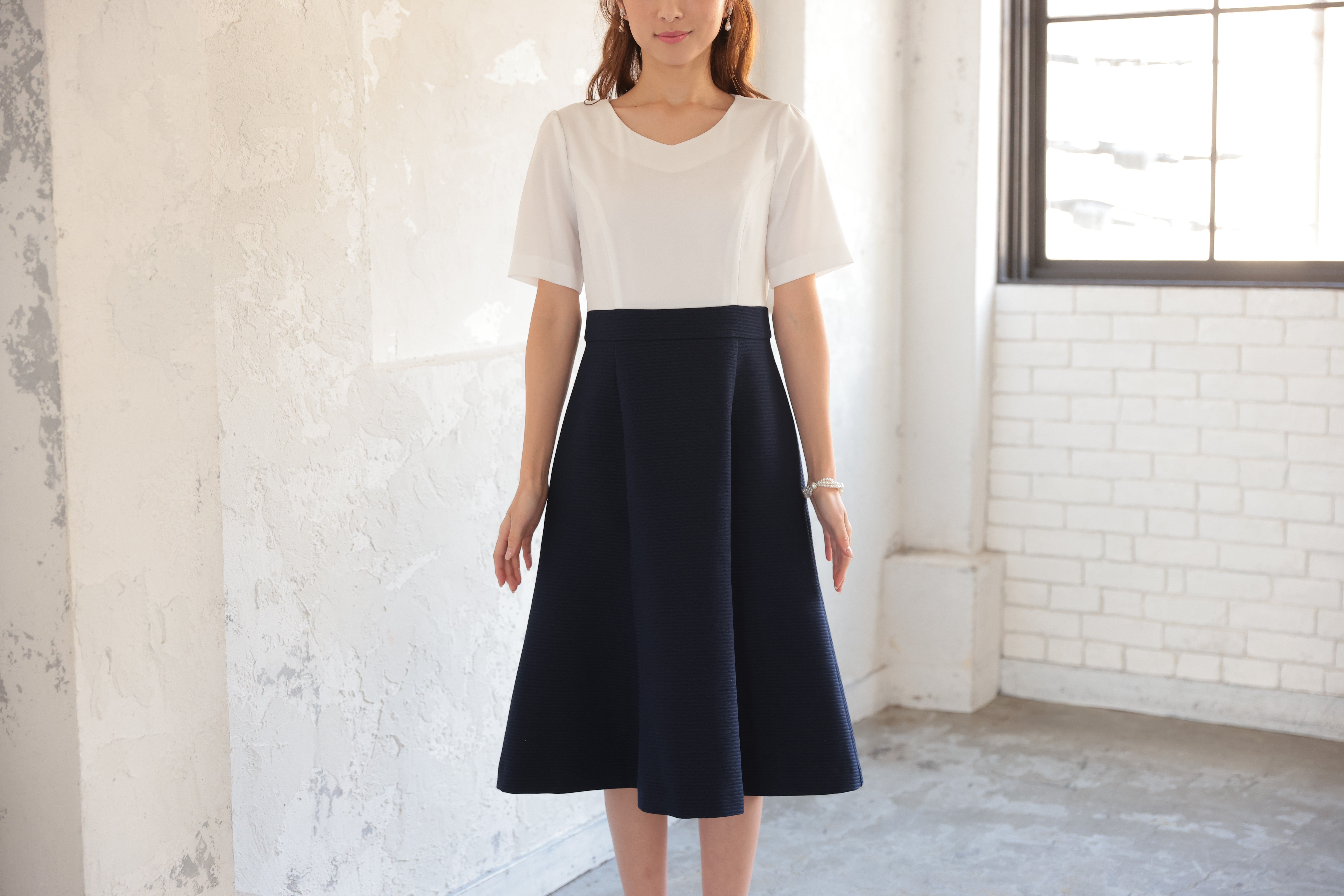 [レンタル] アートマリー ピケツイード調アンサンブルスーツ【2点セット】ネイビーの宅配レンタル - 4