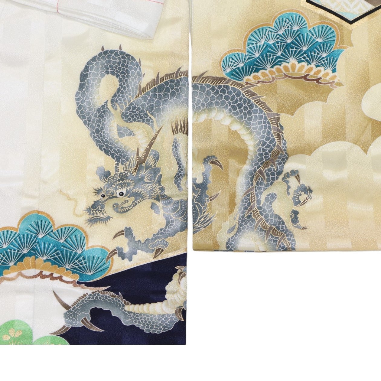 [レンタル] 男の子 お宮参り 産着レンタル6点フルセット 龍につづみ 紺（松）の宅配レンタル - 3