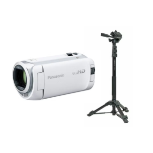 レンタル] ソニー ビデオカメラ HDR-CX680(ホワイト) ＆ 自立脚付き一