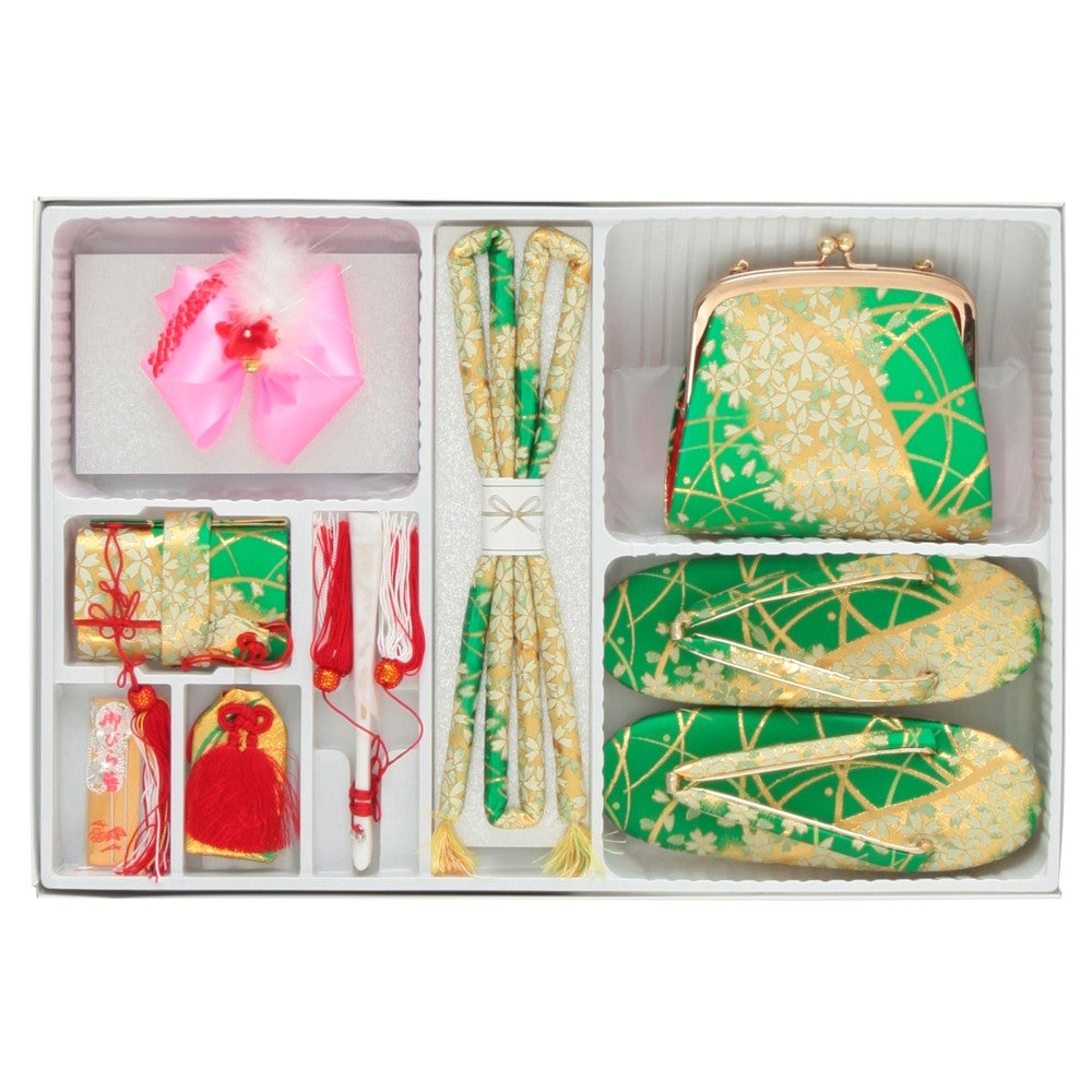 [レンタル] 七五三/節句 着物セット 7歳女の子 柔らか 牡丹柄の宅配レンタル - 3