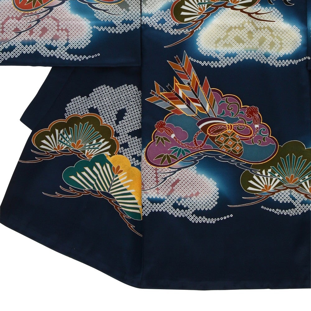 [レンタル] 男の子 お宮参り 産着レンタル6点フルセット 正絹 鷹 扇の宅配レンタル - 2