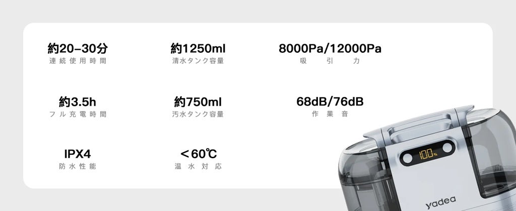 [レンタル] Yadea リンサークリーナー コードレス R9 - 15