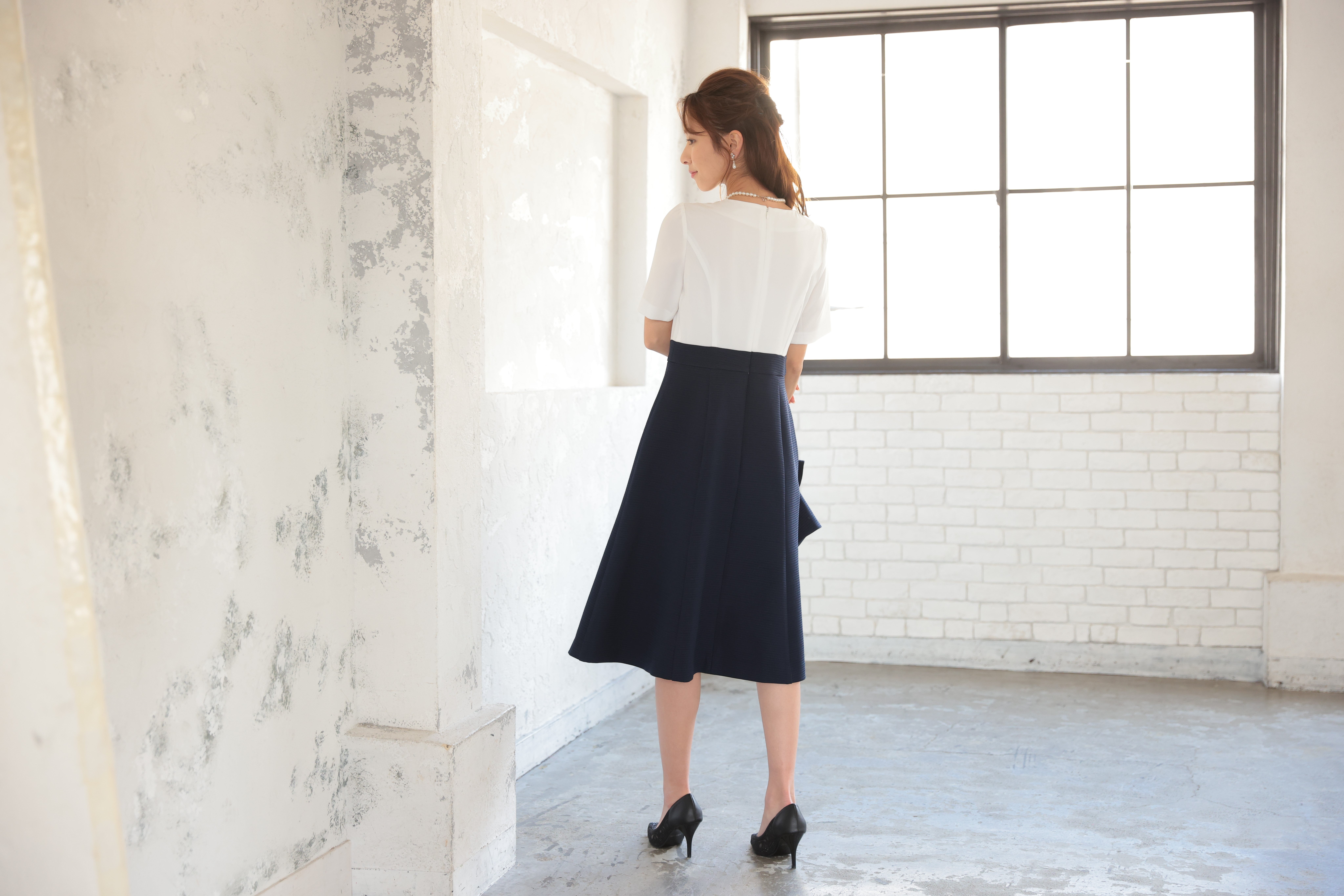 [レンタル] アートマリー ピケツイード調アンサンブルスーツ【2点セット】ネイビーの宅配レンタル - 8