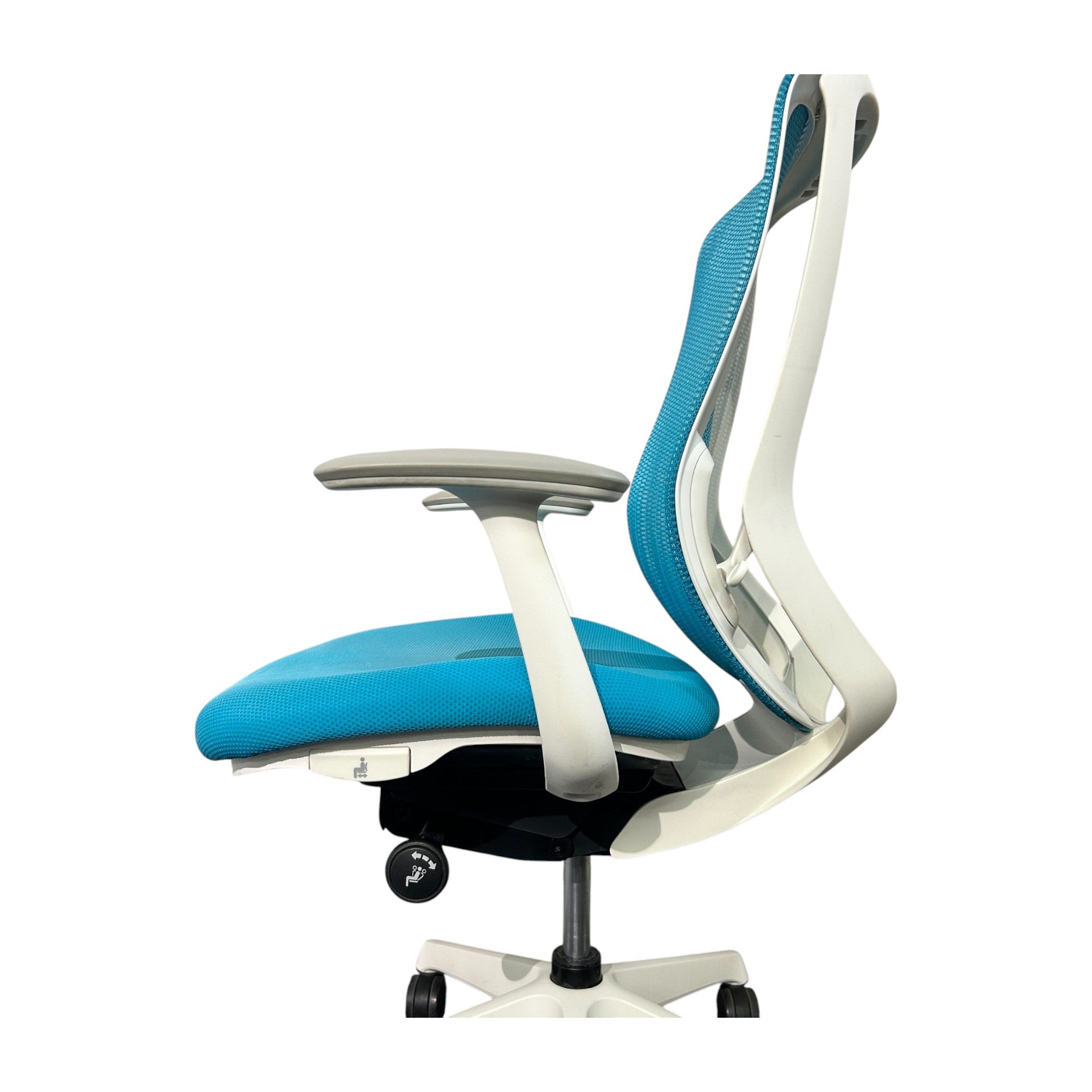 [レンタル] オカムラ オフィスチェア シルフィー ハイバック 固定肘 ブルーグリーン ホワイト C646XW-FMR6 - 10