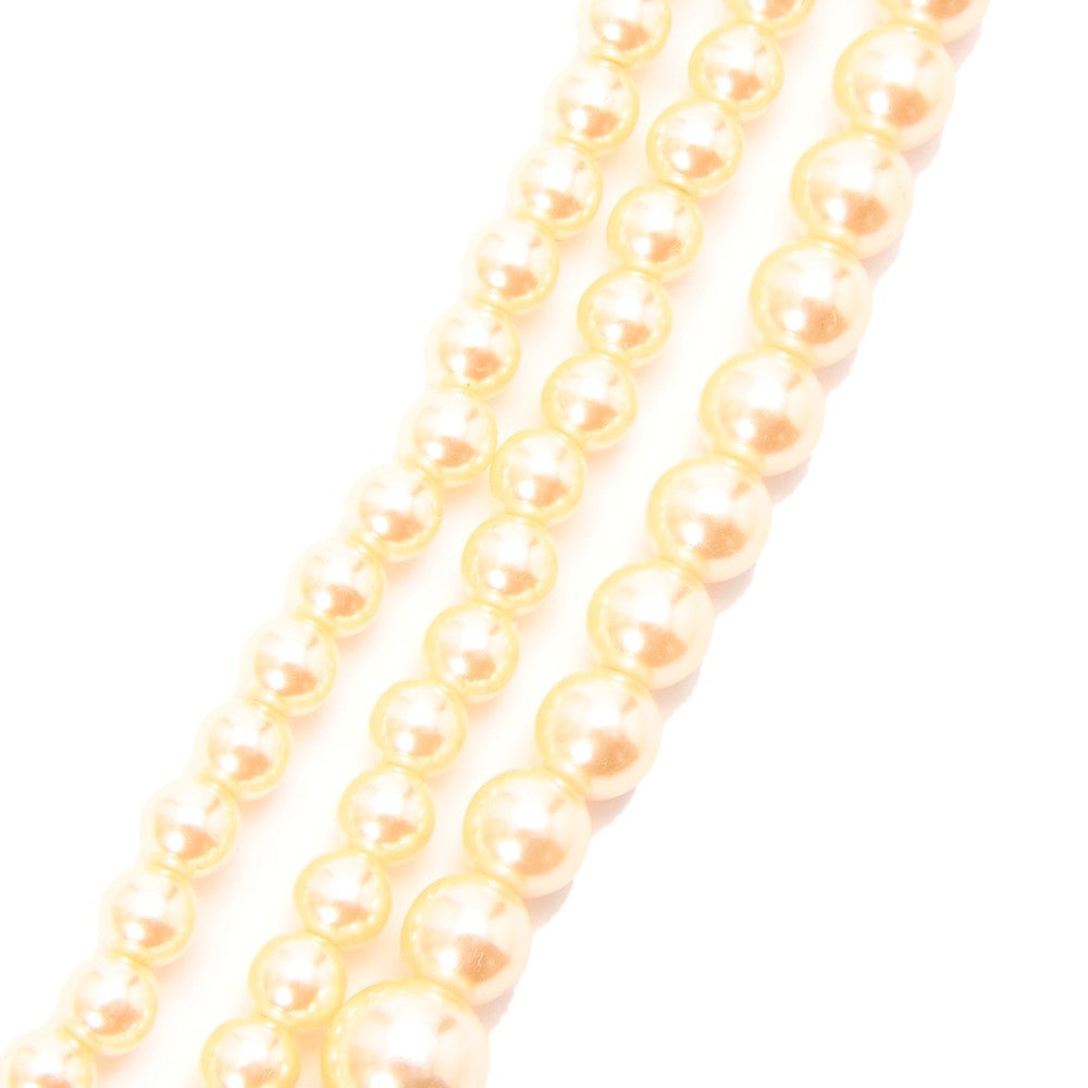 [レンタル] f-mode 大小3連パールネックレス オレンジ