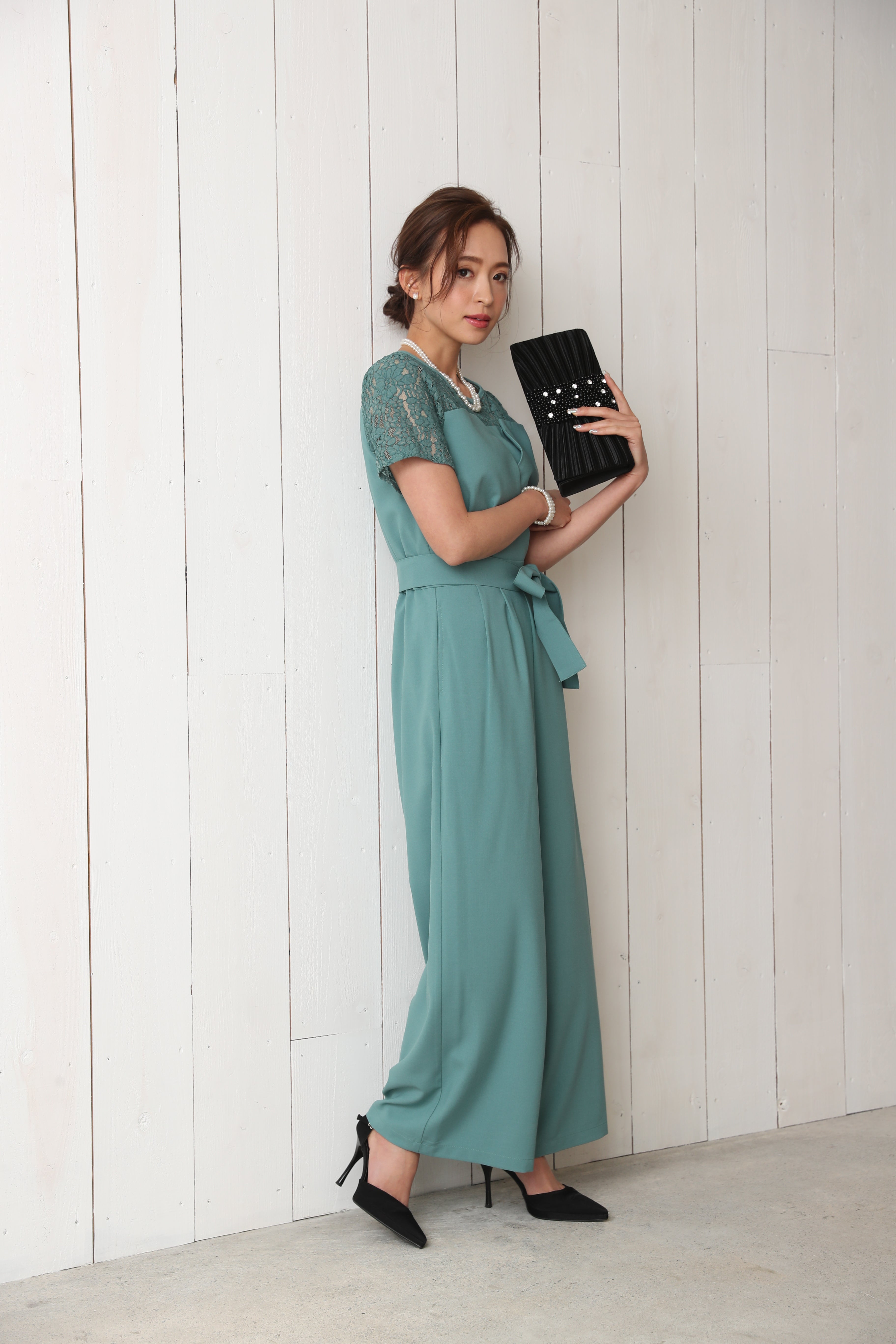 [レンタル] BELINDA DE CAPRIS 袖付きタックテーパード オールインワン パンツドレス ミントの宅配レンタル - 12