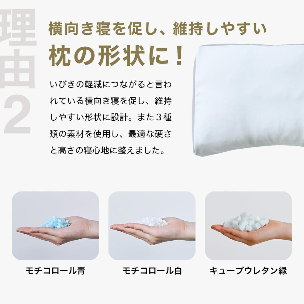 [レンタル] THE PILLOW Preset【01】いびきに悩む人向け枕 オフホワイト×ホワイト - 5