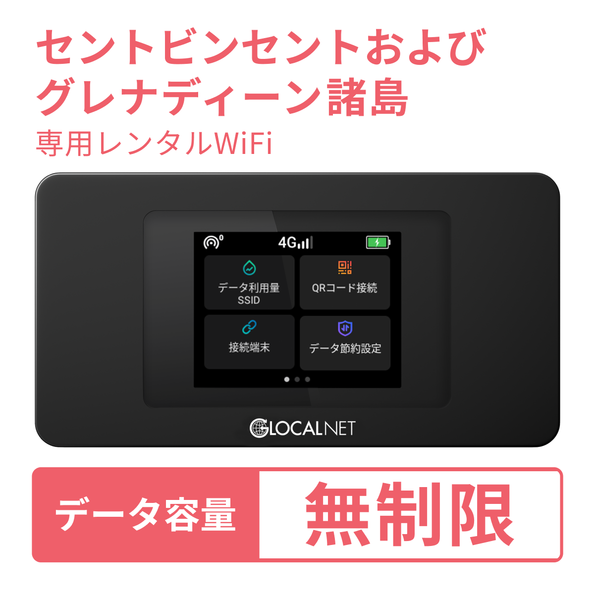 [レンタル] レンティオWiFi セントビンセントおよびグレナディーン諸島WiFi 4G 無制限/日 データ容量プラン