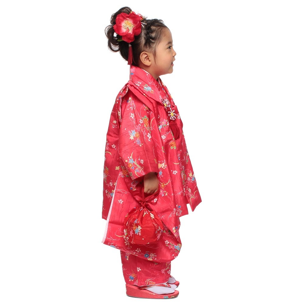 [レンタル] 七五三/節句 被布セット 3歳女の子 水玉模様 小花の宅配レンタル - 2