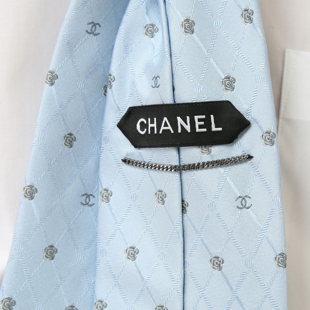 レンタル] シャネル メンズネクタイ シルク ブルー/ネイビー 花柄