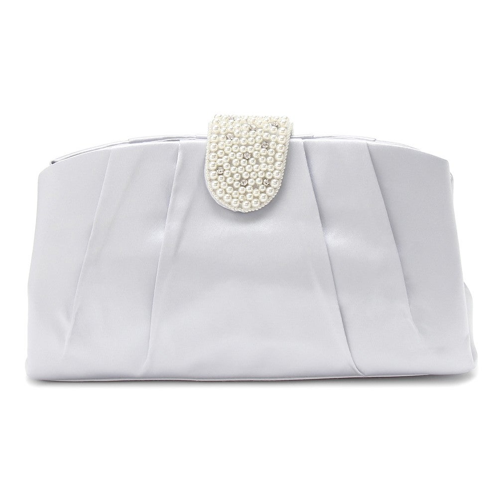[レンタル] レディース パール＆ビジュー付き クラッチバッグ - 11