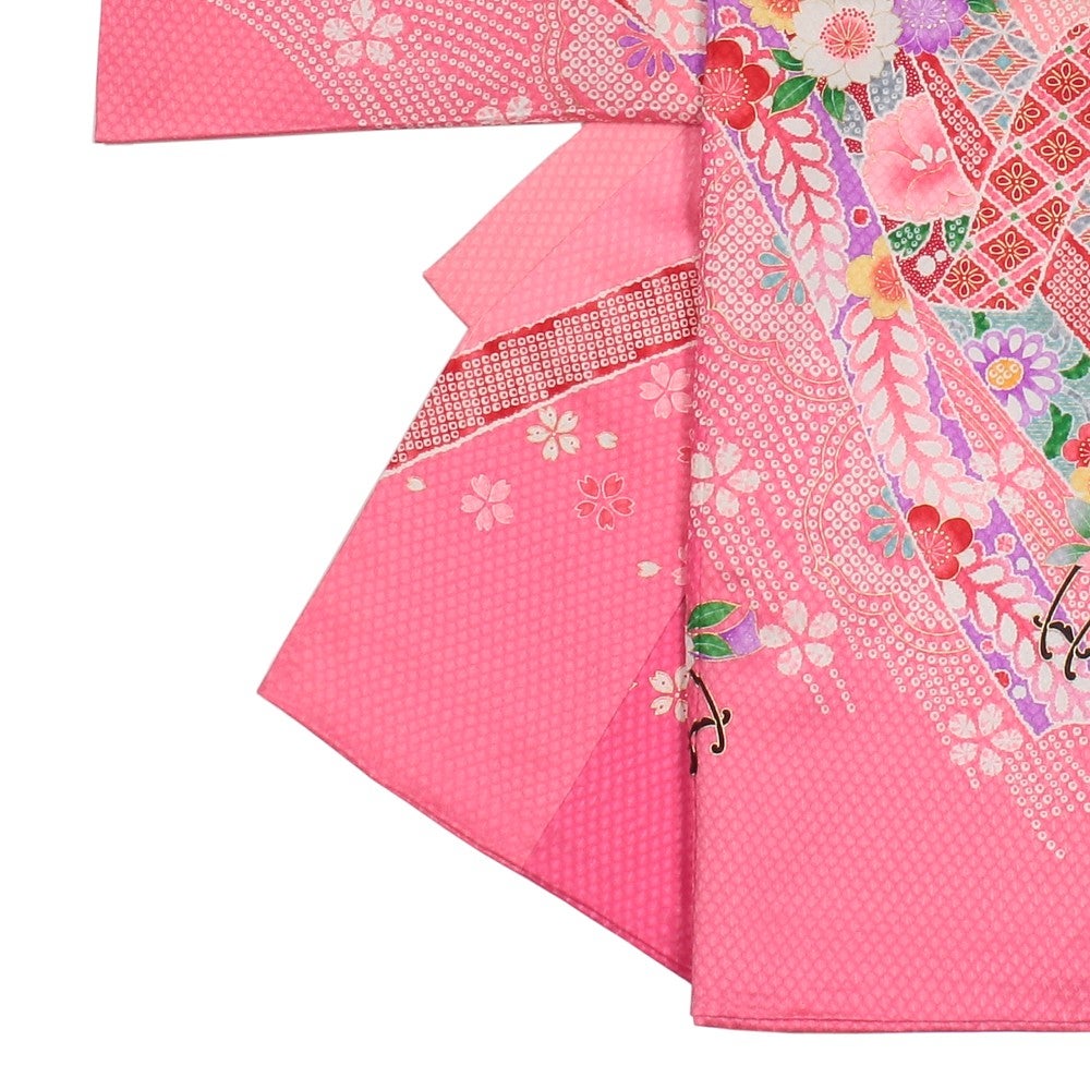 [レンタル] 女の子 お宮参り 産着レンタル6点フルセット 正絹 牡丹 桜の宅配レンタル - 2