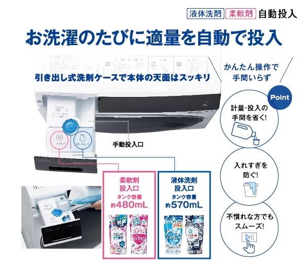 [レンタル] アクア 【左開き】 AQW-D10P ドラム式洗濯乾燥機 洗濯10kg/乾燥5kg - 24