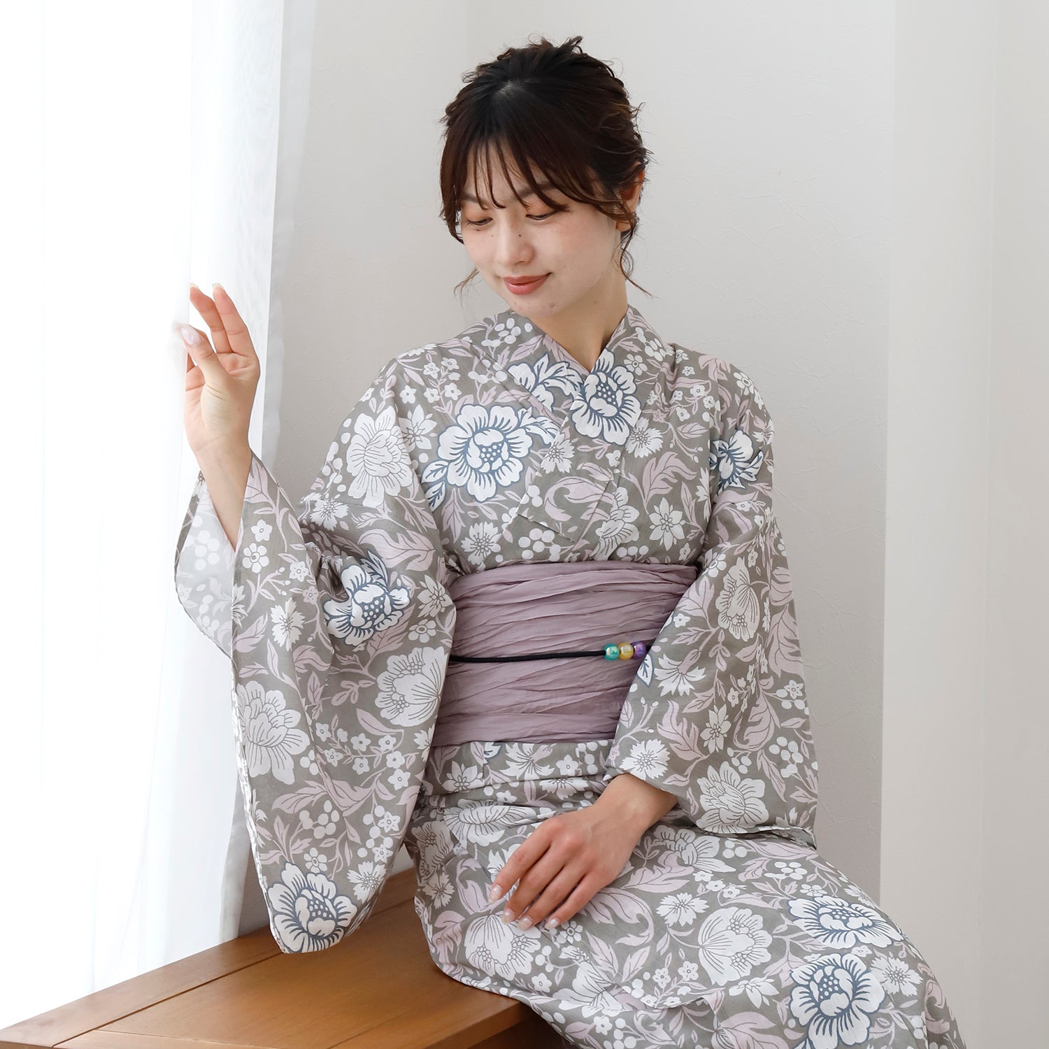 [レンタル] [2025新作]SION レディース浴衣 花柄 フリーサイズ