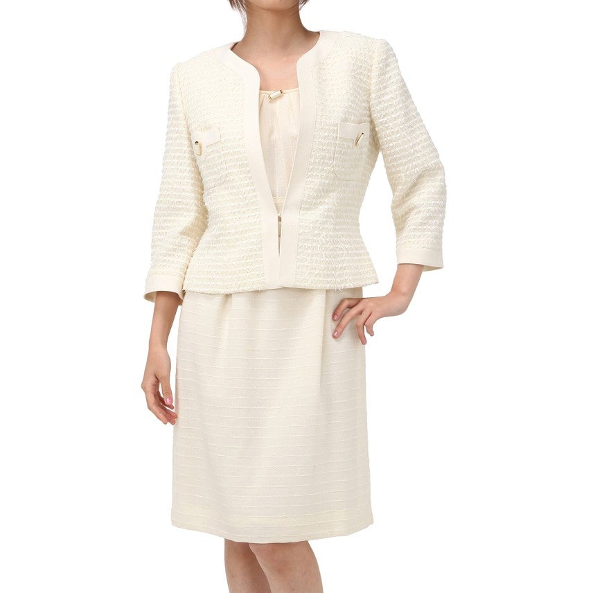 [レンタル] ミス・アシダ セレモニースーツ2点セット(ジャケット+ワンピース) ホワイトの宅配レンタル - 6