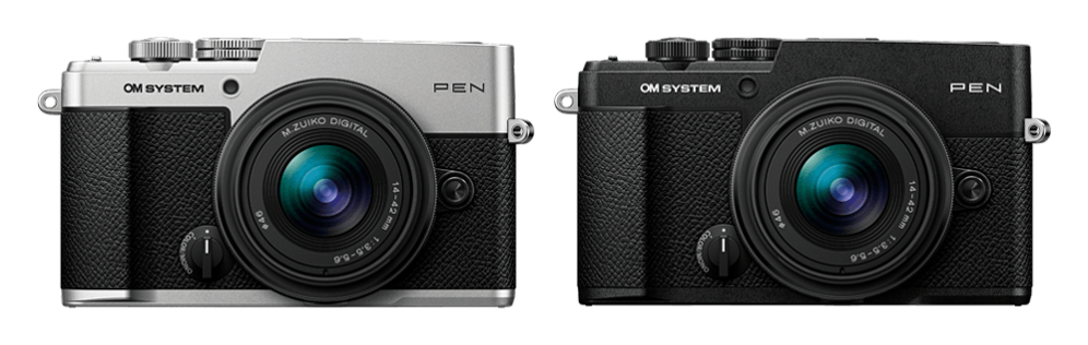 OM SYSTEM PEN ボディ ミラーレス一眼 シルバー・ブラック 正面 - 5