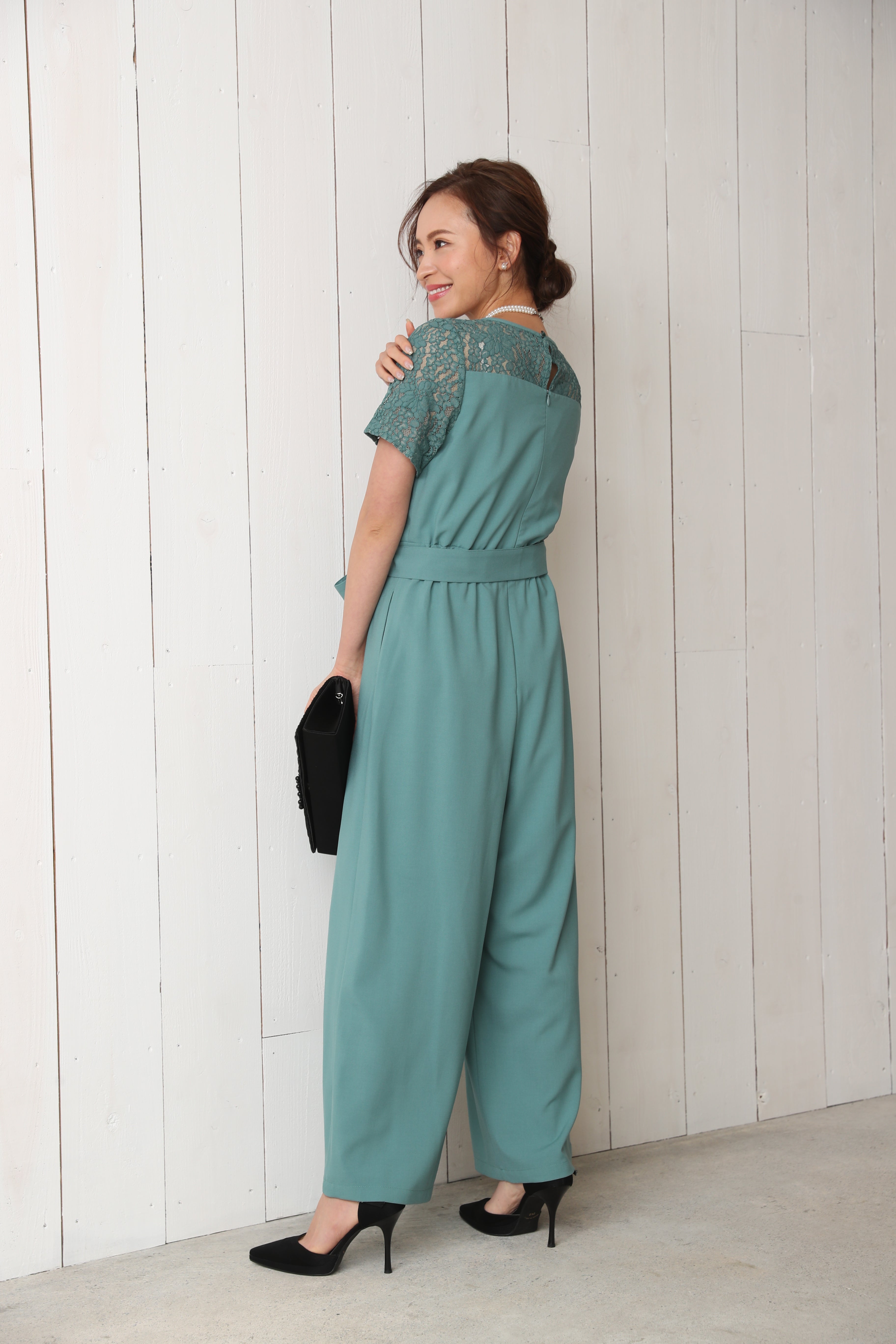 [レンタル] BELINDA DE CAPRIS 袖付きタックテーパード オールインワン パンツドレス ミントの宅配レンタル - 20