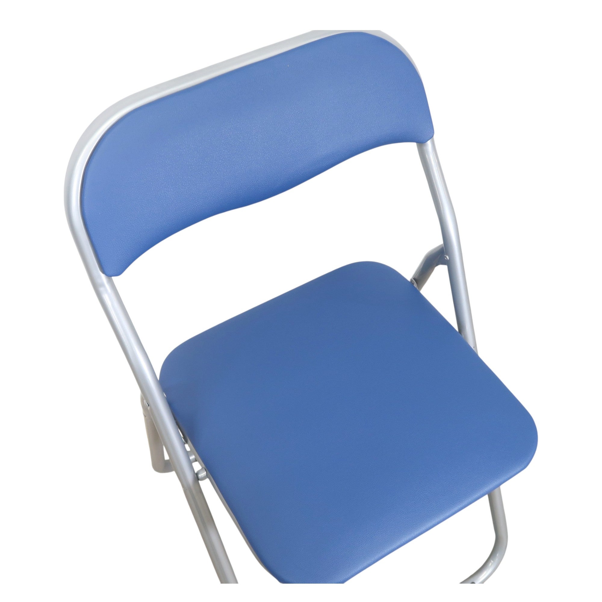 [レンタル] 【6個セット】折り畳み椅子 パイプ椅子 多目的・ミーティングチェア ブルー KC-1000 - 6