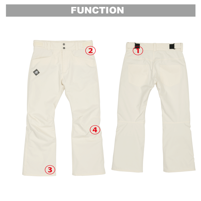 [レンタル] 【Lサイズ】オンヨネ(ONYONE) 男女兼用 スノーボードウェア 上下セット HOODED JACKET JFJ96500 O.WHITEｘGRAY / UNISEX PANTS JFP96700 BLACKの宅配レンタル - 10