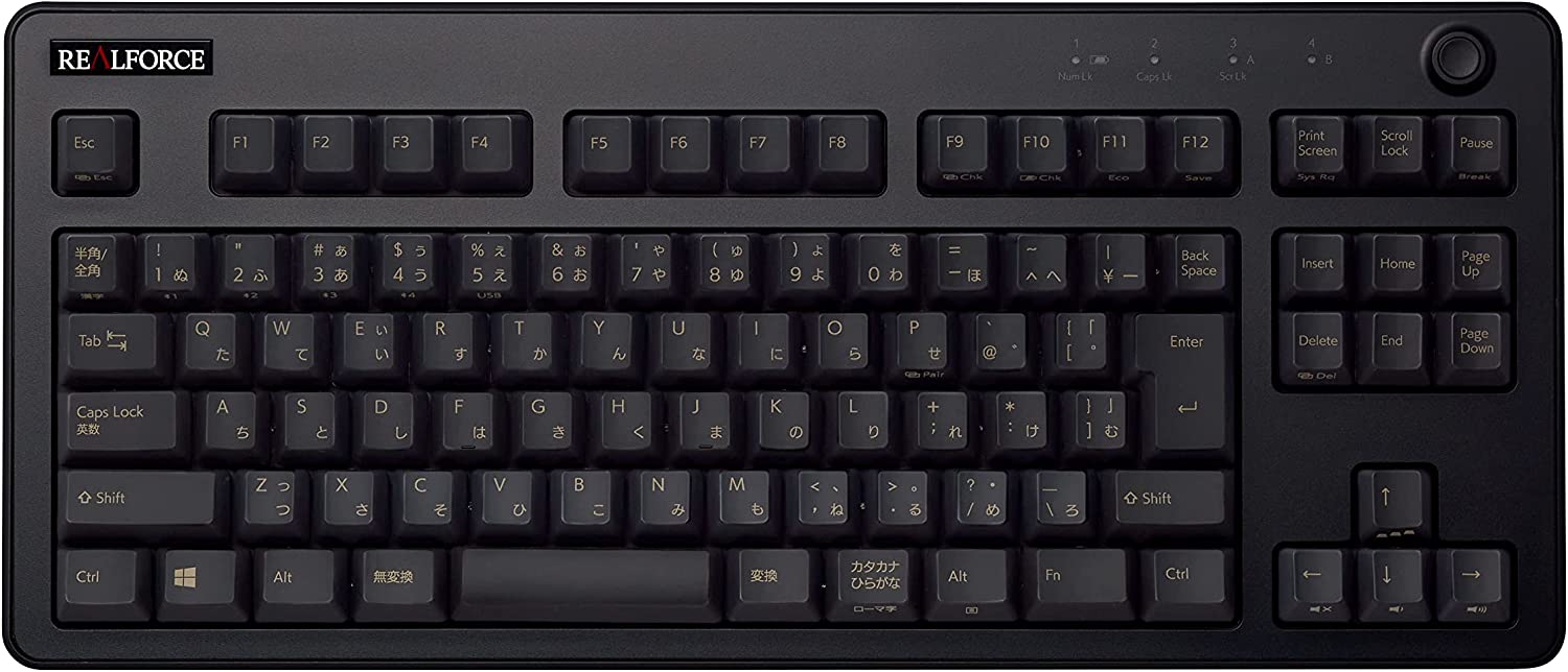 REALFORCE R3S 有線 テンキーレス 変荷重 日本語配列 ブラック R3SC12