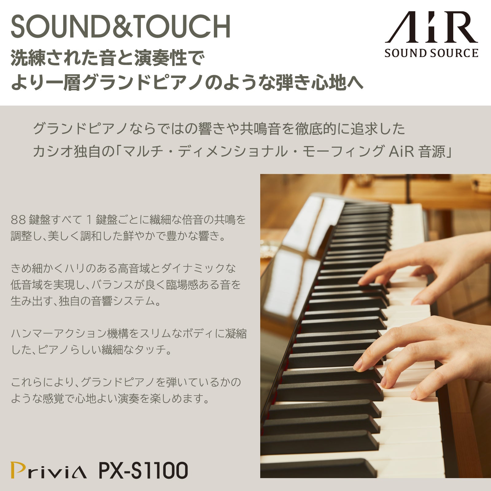 [レンタル] CASIO(カシオ) Privia 電子ピアノ PX-S1100 88鍵盤 - 13