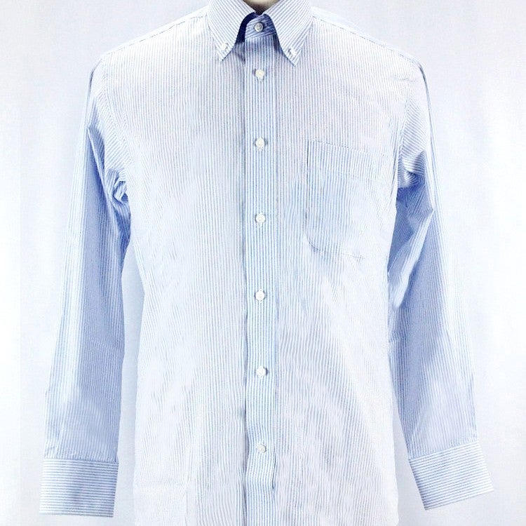 [レンタル] アダム＆イブ メンズワイシャツ 長袖 ボタンダウン ブルー ペンシルストライプ (Mサイズ / Lサイズ / LLサイズ)の宅配レンタル - 3