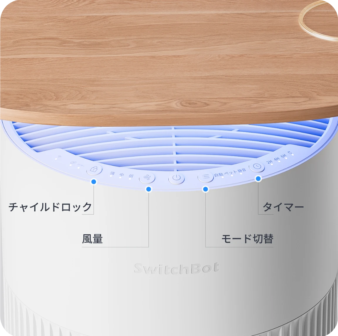 [レンタル] SwitchBot(スイッチボット) 空気清浄機 Table W5302310 (空気清浄～25畳) - 9