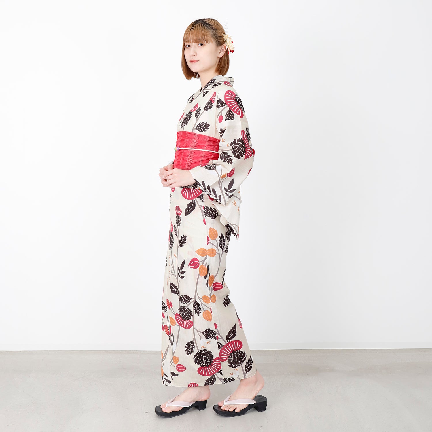 [レンタル] [2025新作]SION レディース浴衣 花柄 フリーサイズの宅配レンタル - 4
