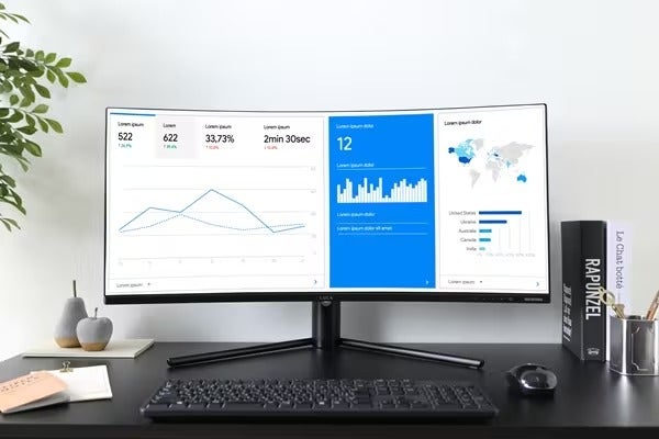 美品✨ ゲーミングモニターアイリスオーヤマ LUCA ILD-ACW34WQHD レンタル] アイリスオーヤマ LUCA ウルトラワイドモニター 34型