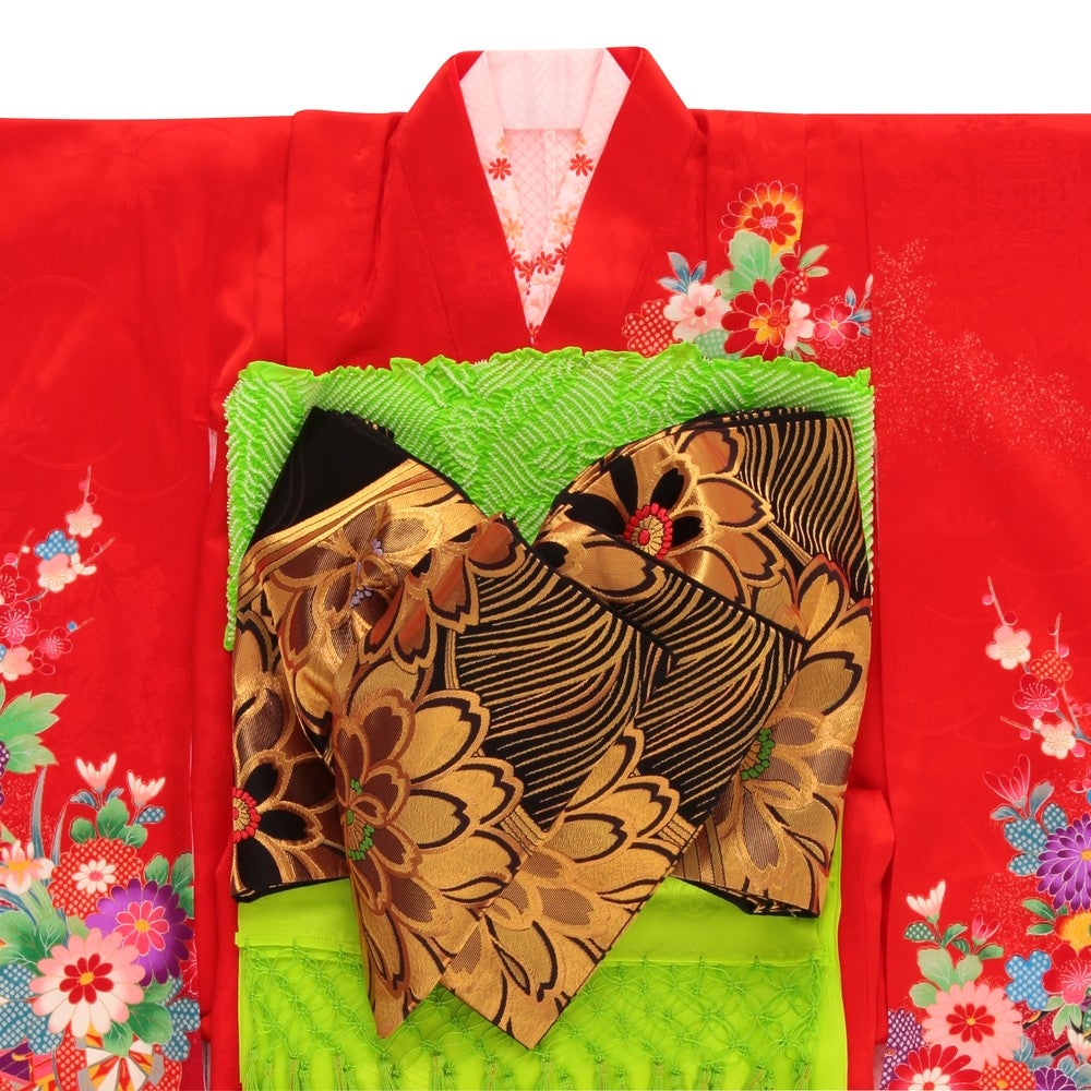 七五三/節句 着物セット 7歳女の子 豪華 花々