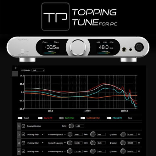 TOPPING DX9 Discrete フルバランスディスクリート デスクトップDAC/AMP TOPPING TUNE PC用EQソフト - 16