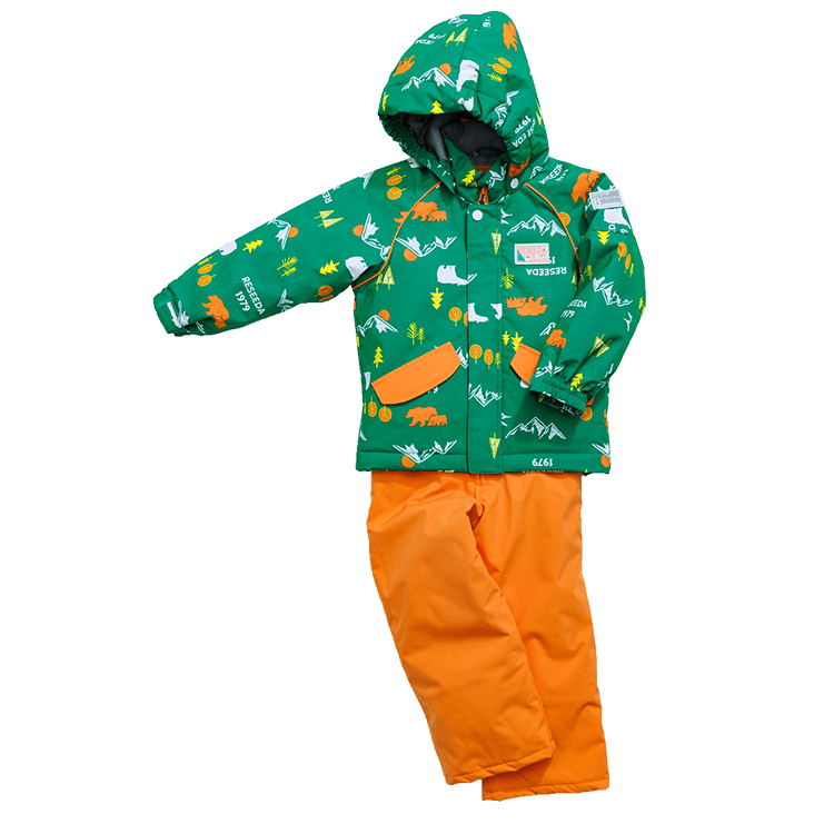 [レンタル] オンヨネ(ONYONE) キッズ スキー・スノボウェア 上下セット(100cm～120cm) RES56005 GRN×ORNの宅配レンタル - 2