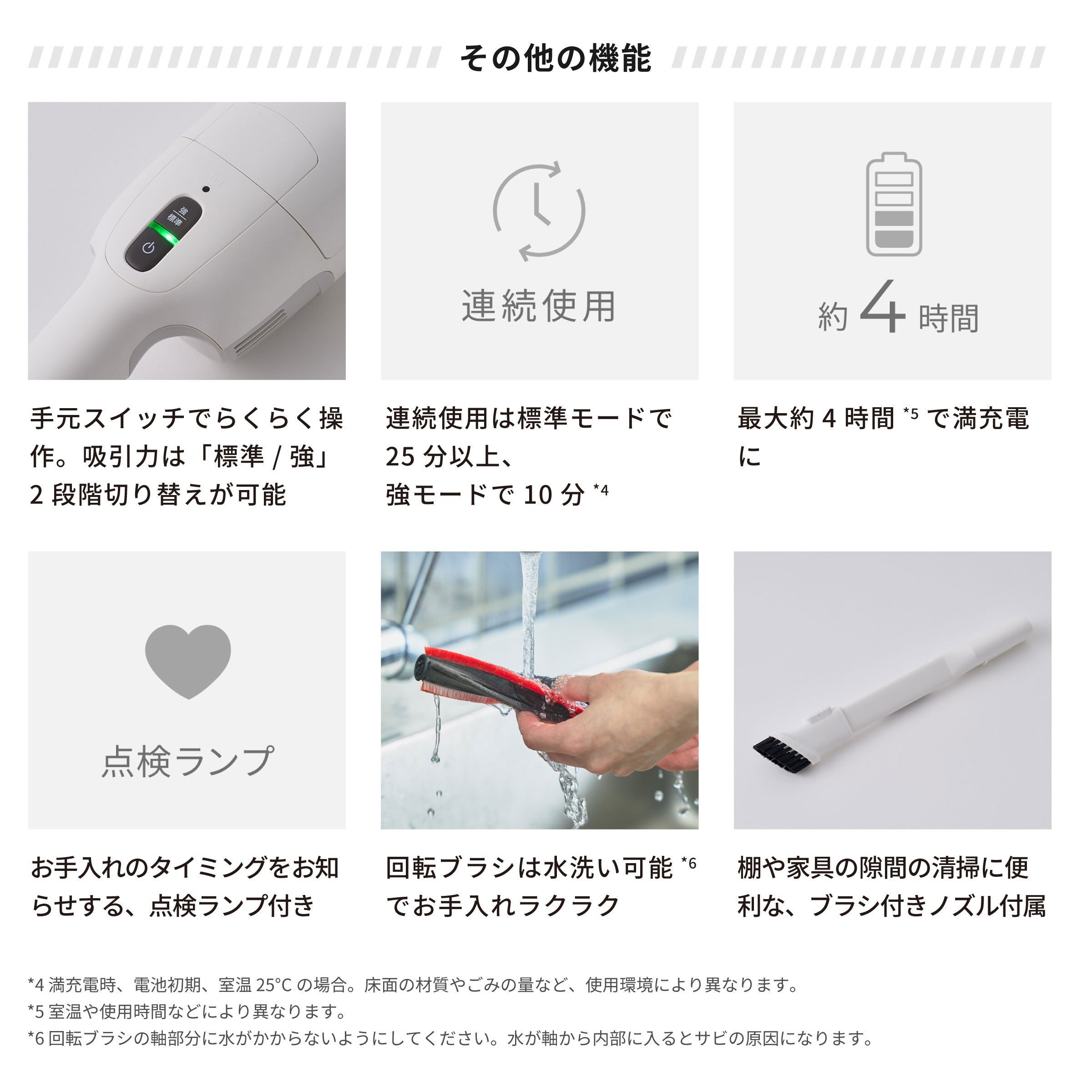 [レンタル] シロカ(siroca) かるピカ パワー SV-SK351/ 紙パック式 2way コードレススティッククリーナー - 6