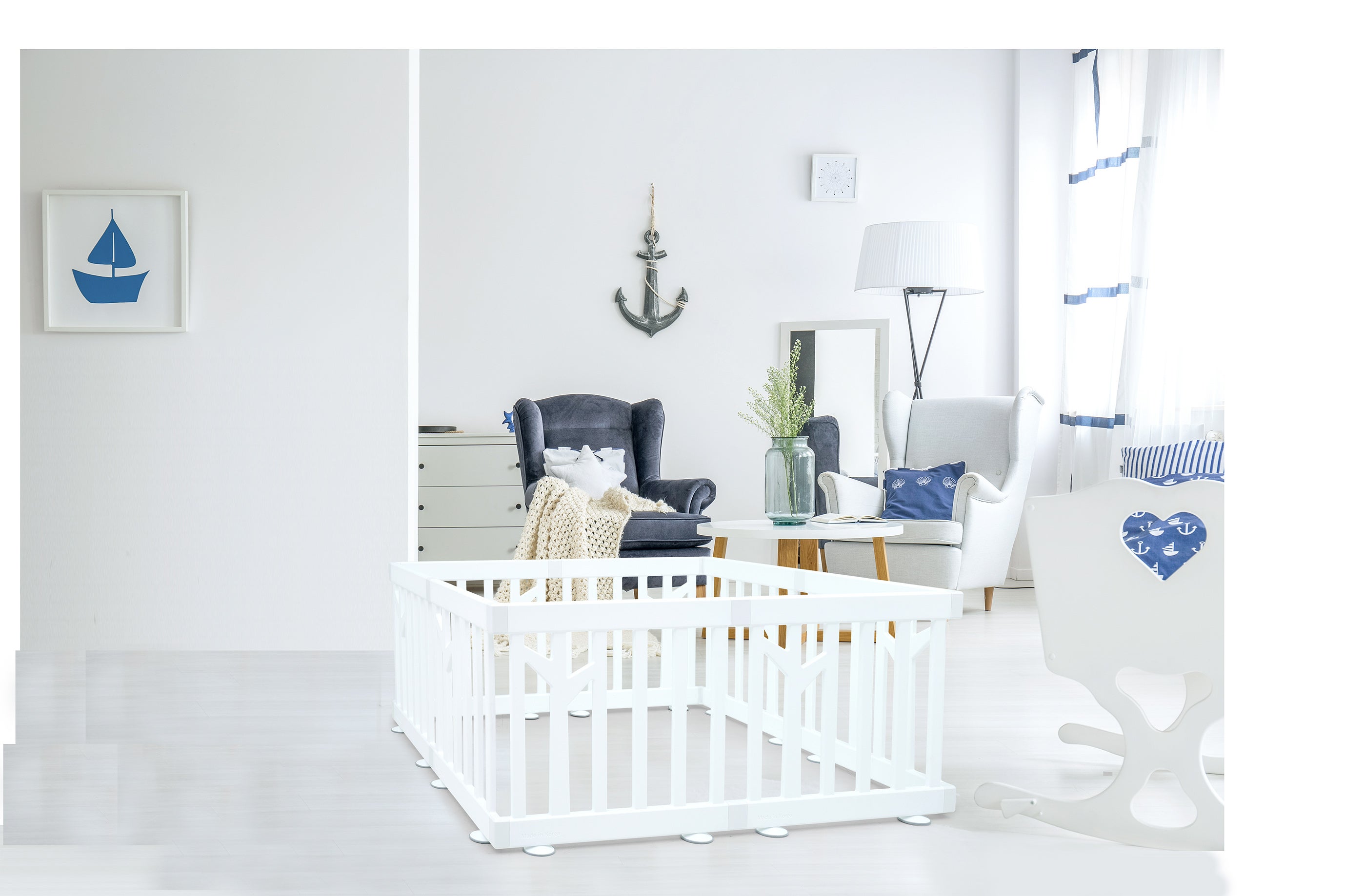 [レンタル] iFam（アイファム）ペットサークル バーチ ドア付き 8枚セット if119-dog ホワイト