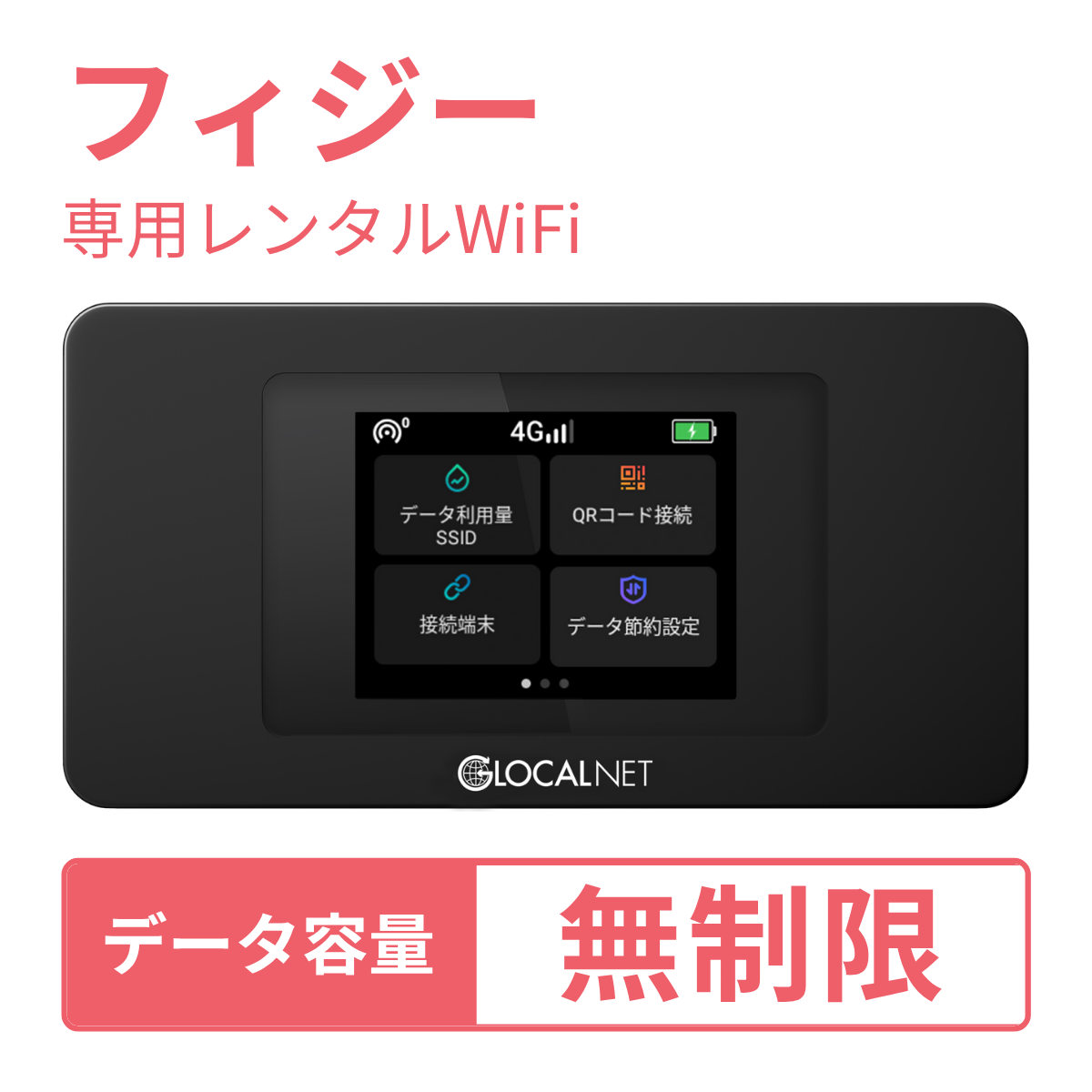 [レンタル] レンティオWiFi フィジーWiFi 4G 無制限/日 データ容量プラン