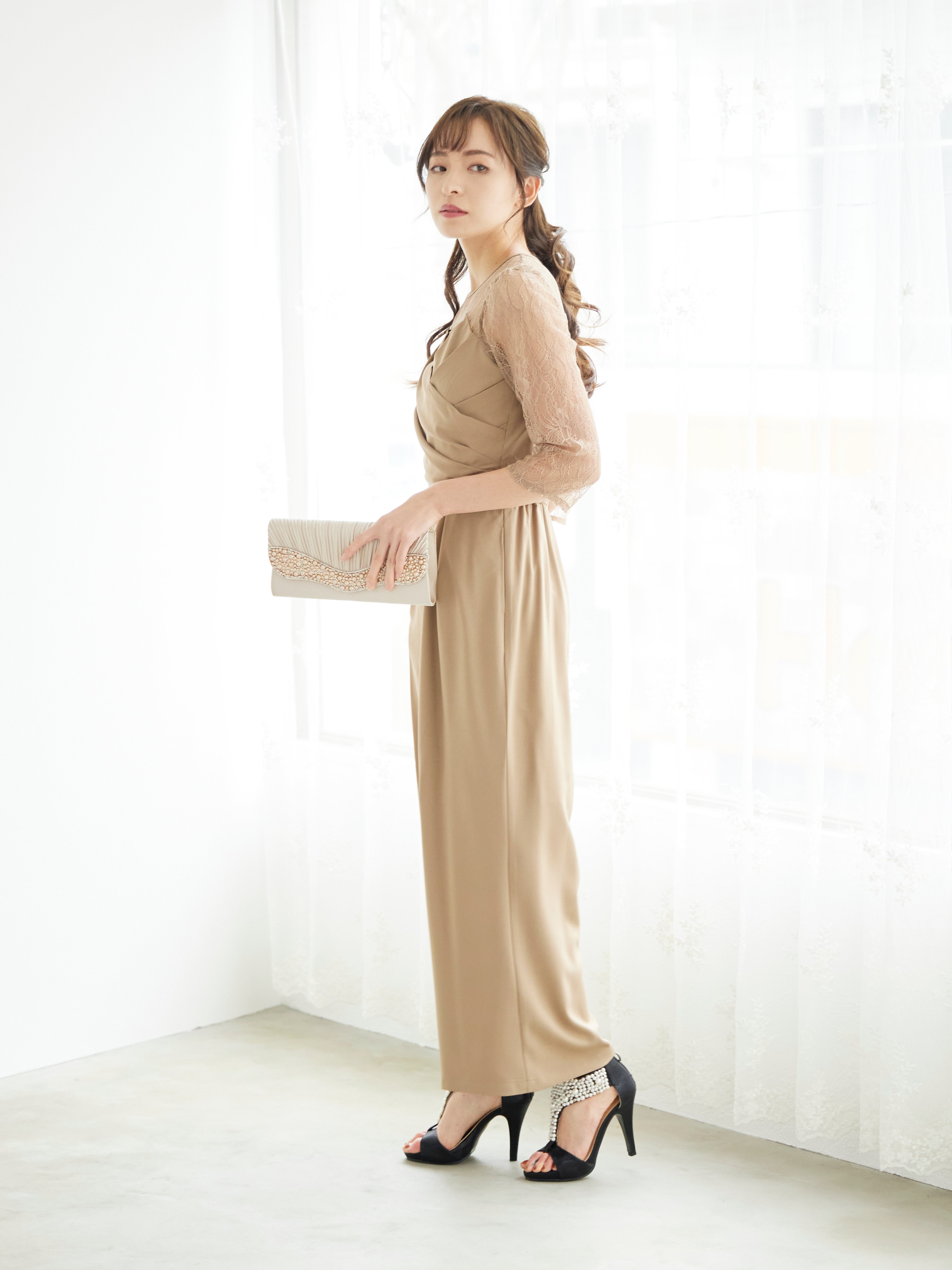 [レンタル] BELINDA DE CAPRIS クロスデザイン オールインワン パンツドレス ベージュの宅配レンタル - 5