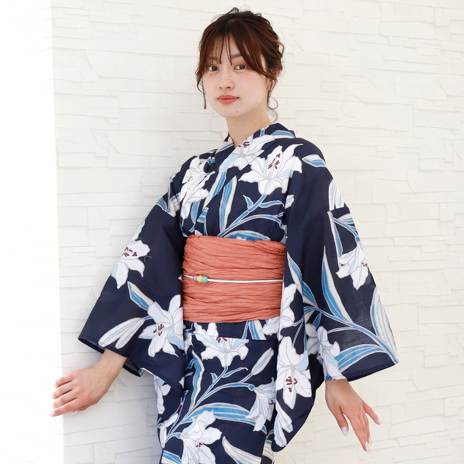 [レンタル] [2025新作]SION レディース浴衣 百合 フリーサイズ