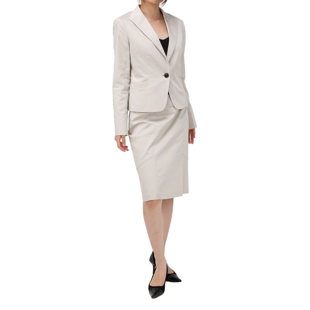 レンタル] 自由区 スカートスーツ グレー / ベージュ ベージュ 11号の