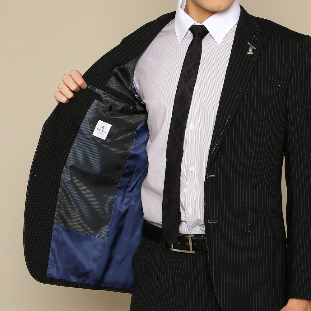 レンタル] ランバンオンブルー ピンストライプ メンズスーツ2点